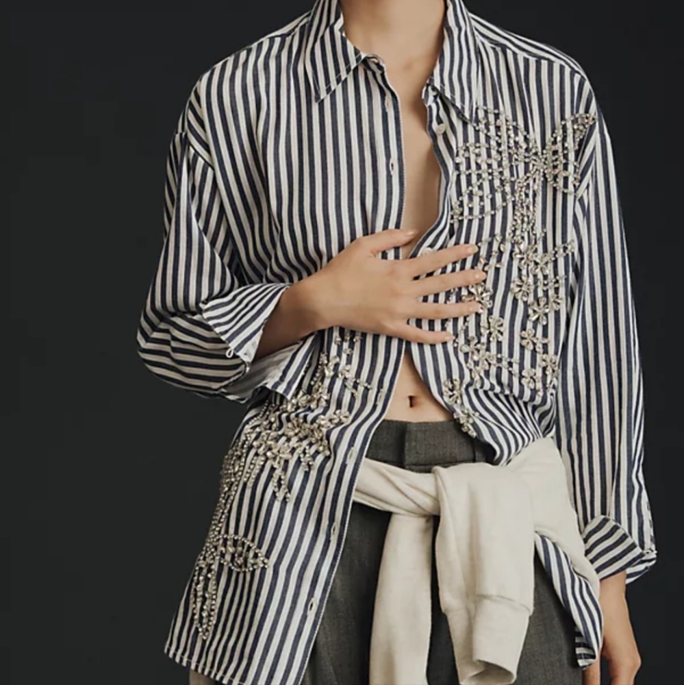 Anthropologie Maeve Bennet button down small